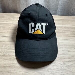 Caterpillar CAT Trucker Hat‎ Black Unisex Mesh Back Logo Adjustable Snapback Cap